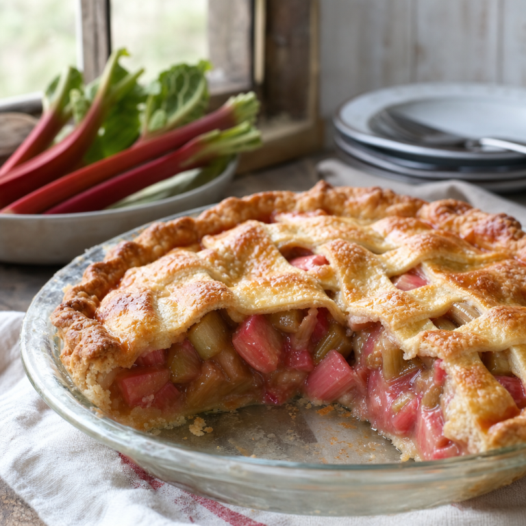 Classic Rhubarb Pie Recipe – Tangy and Sweet Homemade Dessert