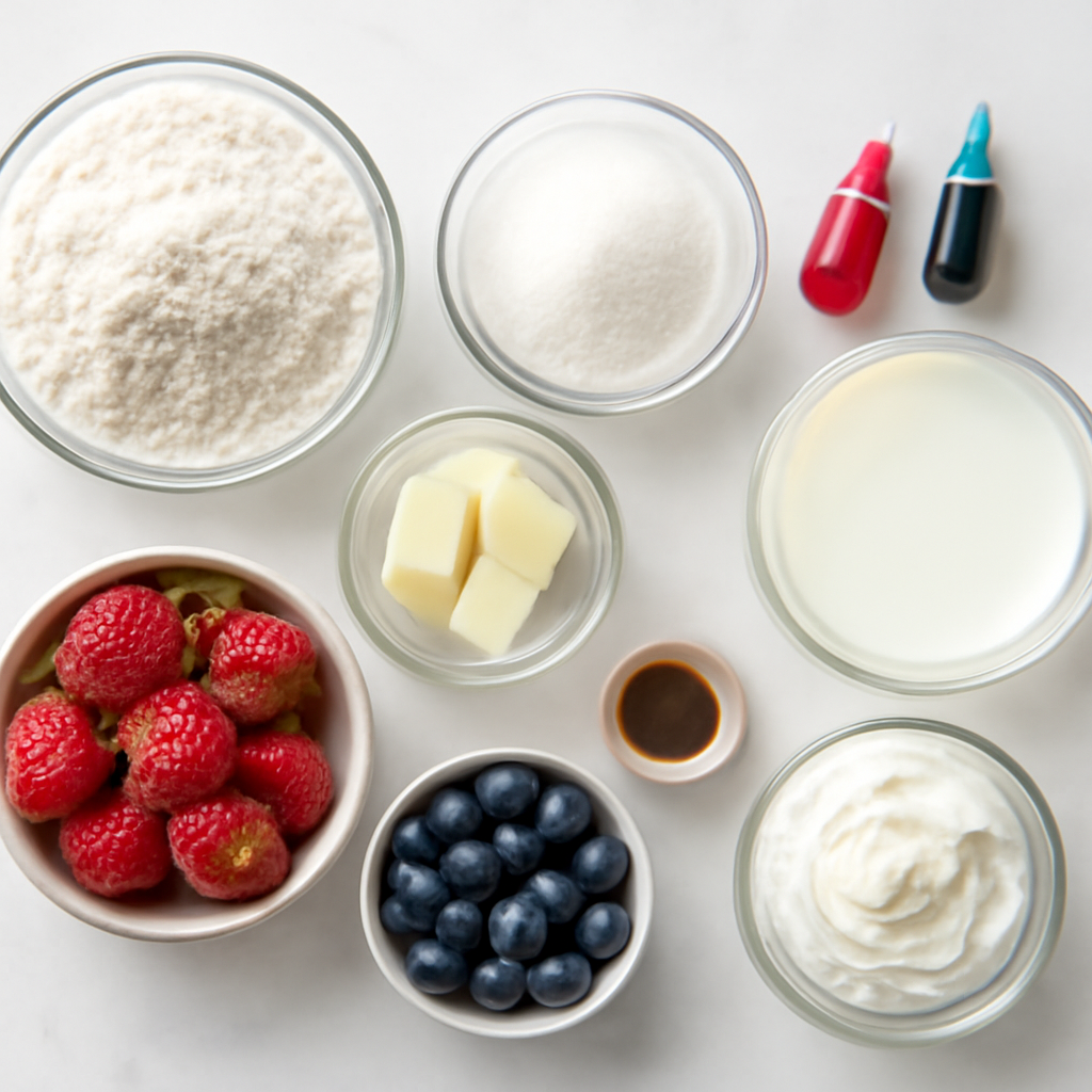 Ingredients for Easy Fourth of July Treats Recipe - Festive and Delicious