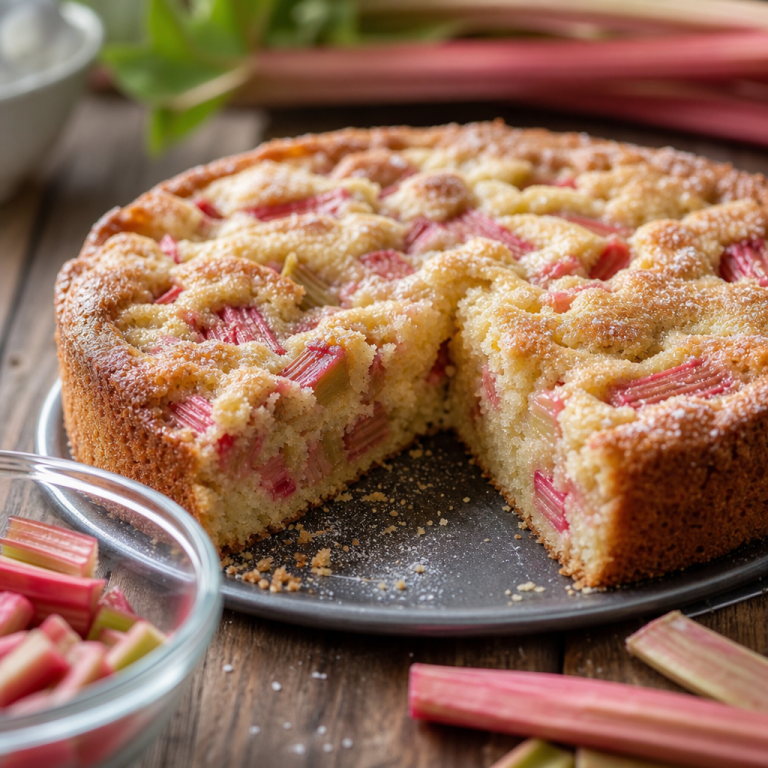 Easy Rhubarb Cake Recipe – Tangy and Delicious Dessert