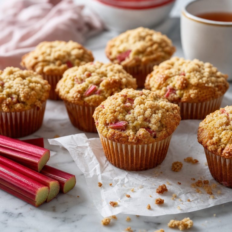 Easy Rhubarb Muffins Recipe – Tangy and Delicious