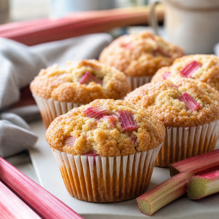 Easy Rhubarb Muffins Recipe – Tangy and Moist Homemade Treat