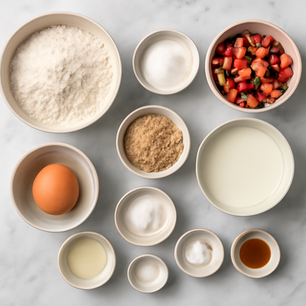 Ingredients for Easy Rhubarb Muffins Recipe - Tangy and Moist Homemade Treat
